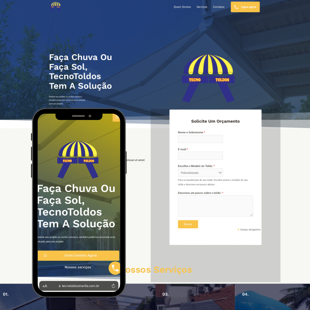 Exemplo de Website, TecnoToldos Marília
