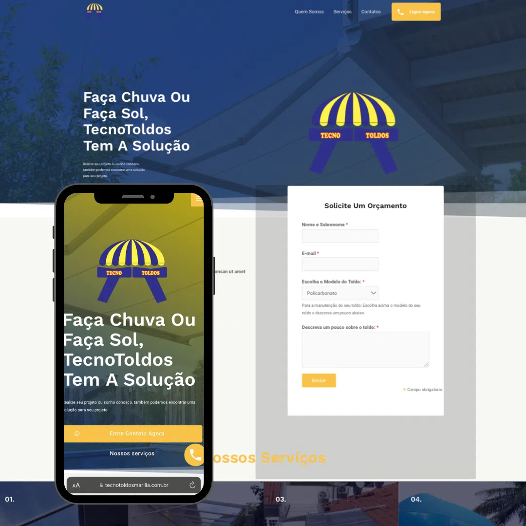 Exemplo de Website, TecnoToldos Marília